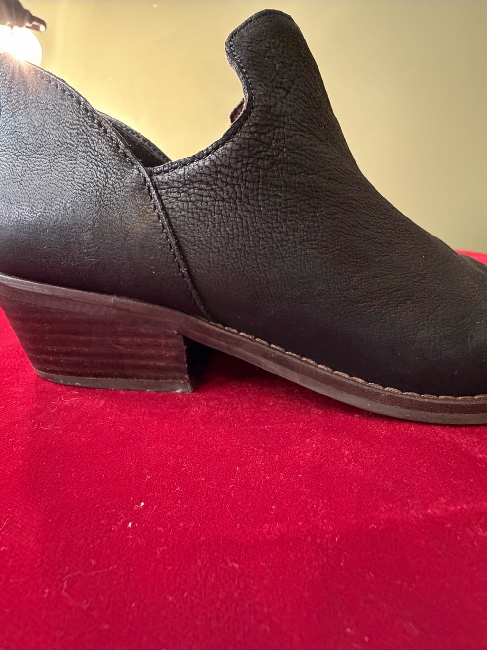 Lucky Brand Black Leather Cutout Ankle Booties